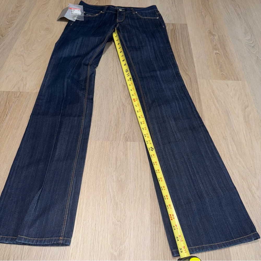 NWT Prada Dark Wash Denim Straight Leg Jeans - Size 26 - Picture 8 of 8